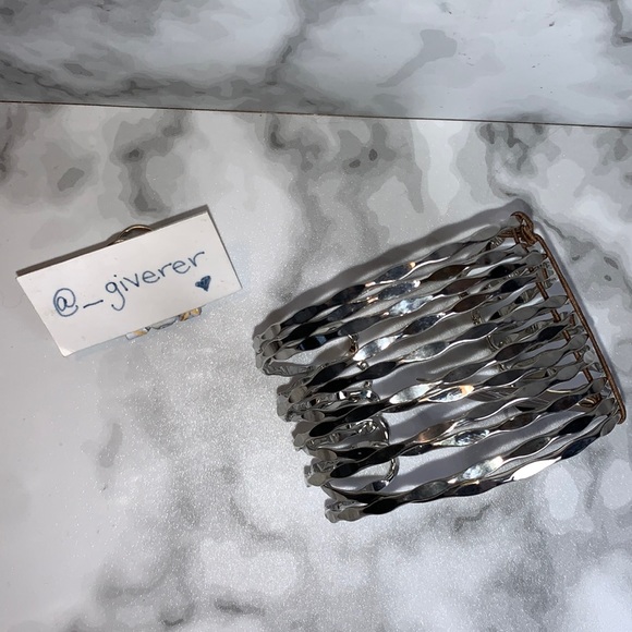 NWT Silver Adjustable Hammered Multi Bangle Cuff - Picture 2 of 10